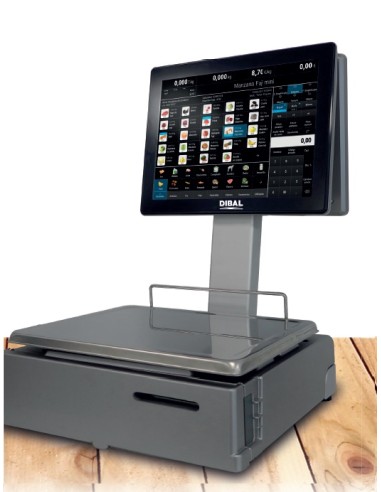 copy of DIBAL- PC CS 2250 W  Balanza PC Formato doble cuerpo con impresora de tickets de 3" con autocutter.