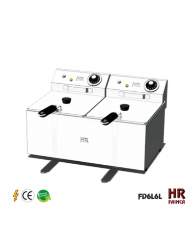 Freidora Eléctrica FAINCA HR FD6L6L - Freidora en Acero Inox 6L+6L. Sin grifo.