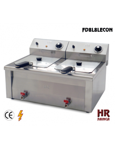 Freidora Eléctrica FAINCA HR FD8L8LC - Freidora en Acero Inox 8L+8L. Con grifo.